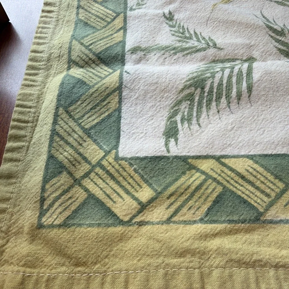 6 Nature by Bruno Lamy, Green Leaf Botanical Bamboo Block Border 20x20